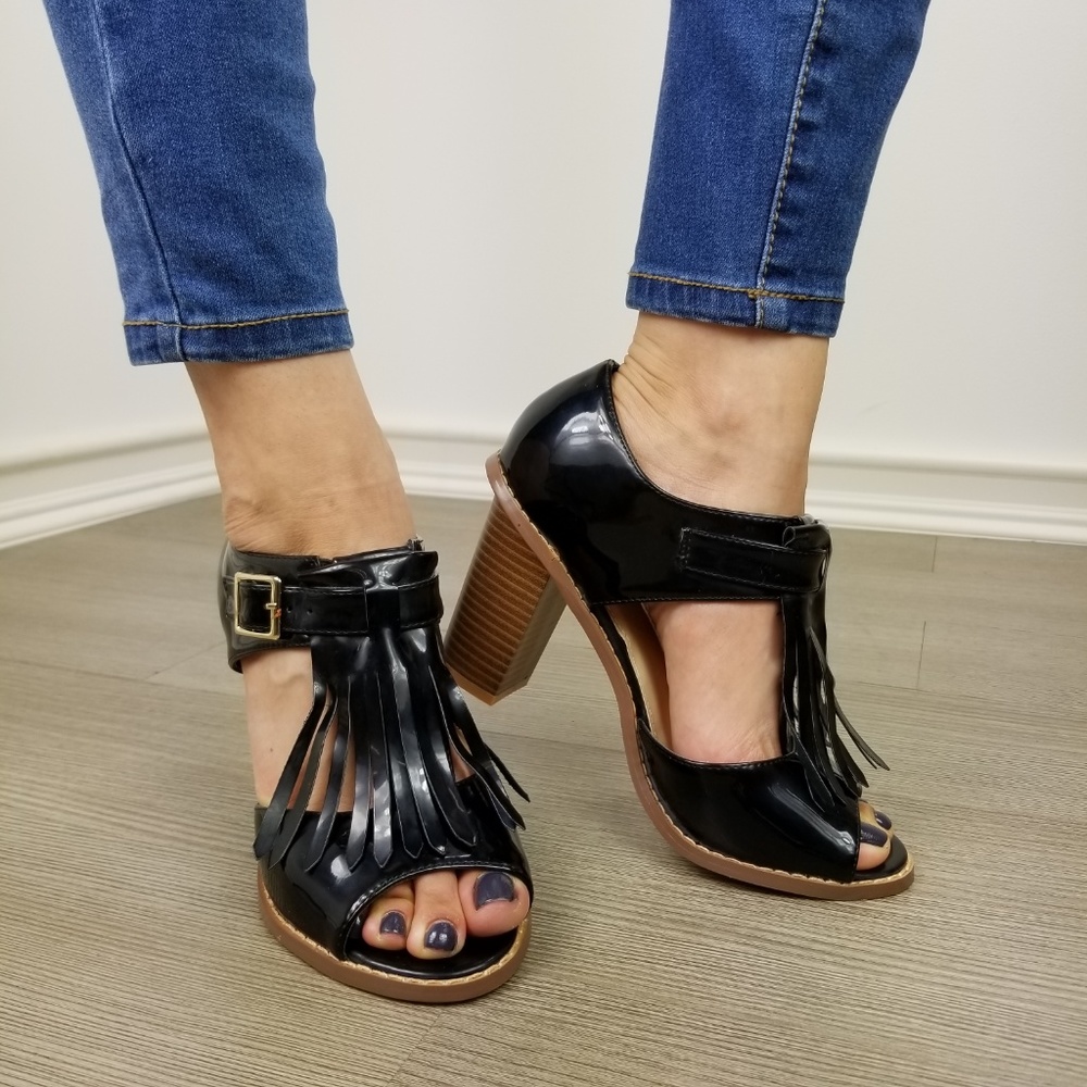 Patent rockabilly oxford high heels w/ tassel - Picture 5 of 8